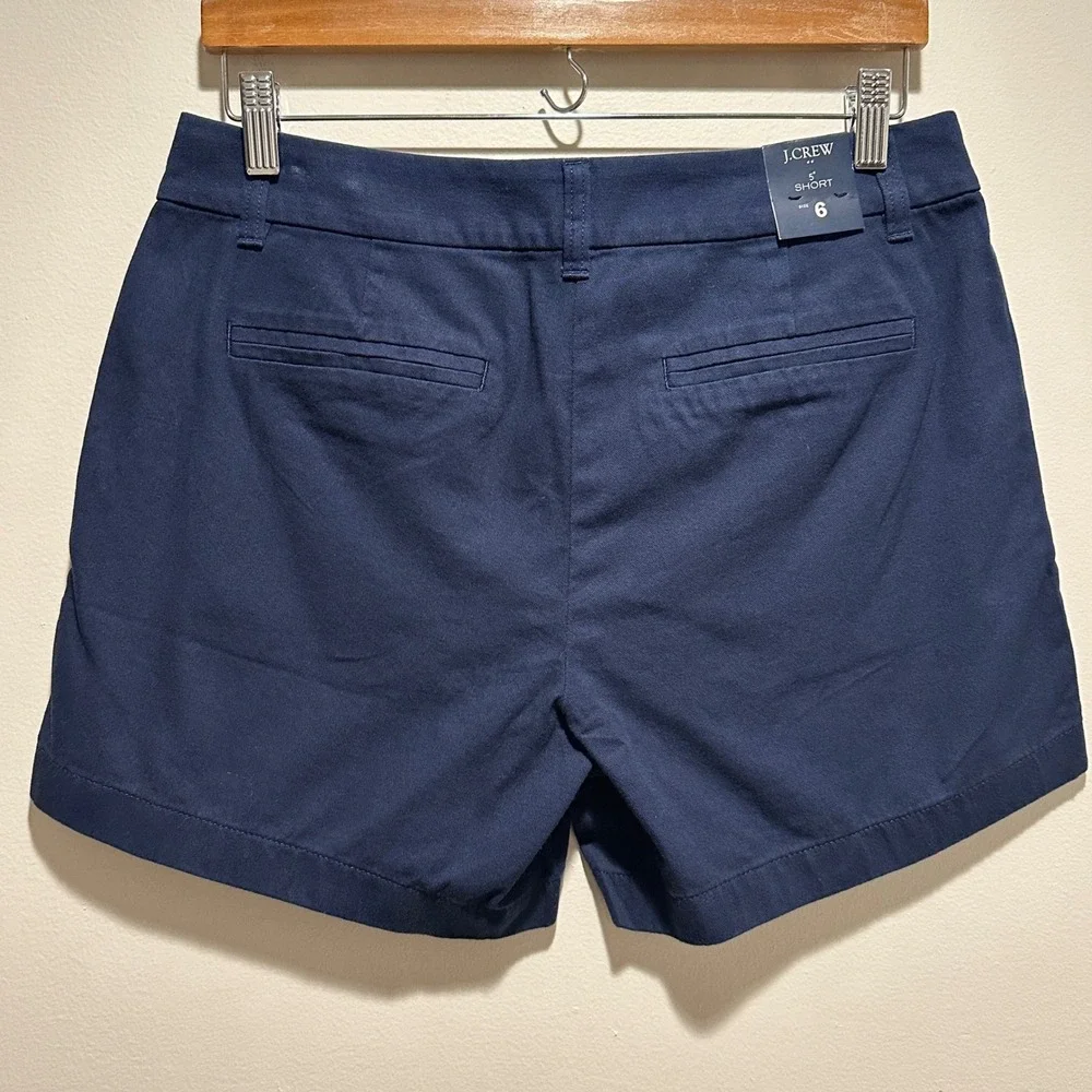 NEW J. Crew Chino Shorts Women Size 6 Navy Blue‎ 5